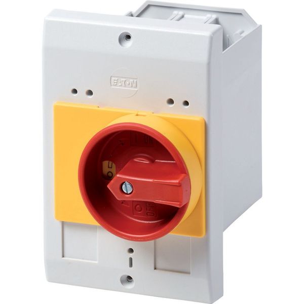 Insulated enclosure, E-PKZ0, H x W x D = 129 x 85 x 124 mm, flush mounted, rotary handle, red/yellow, IP55 image 4
