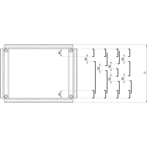 Spacial SF plain cable gland plate - fixed by clips - 800x400 mm image 1