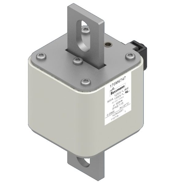 Fuse-link, high speed, 900 A, AC 1250 V, size 3, 76 x 92 x 159 mm, aR, IEC, UL, single indicator image 3