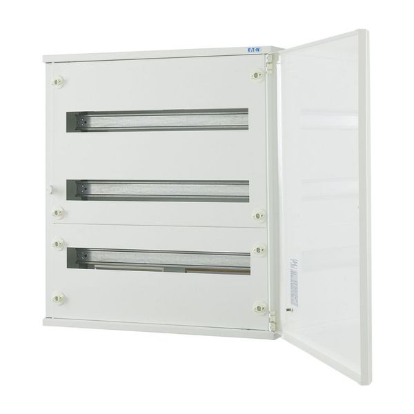 Complete surface-mounted flat distribution board, white, 24 SU per row, 3 rows, type P image 4