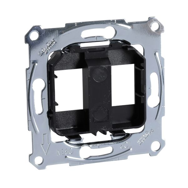 Supporting plates for modular jack connector, black image 3