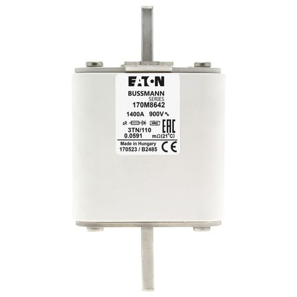 Fuse-link, high speed, 1400 A, AC 900 V, DIN 3, 74 x 90 x 139 mm, aR, DIN, IEC, single indicator image 2