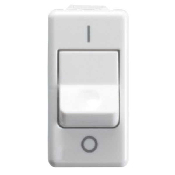 ONE-WAY SWITCH 2P 250V ac - FOR HEAVY DUTY - 25AX - NEUTRAL - SYMBOL 0/I - 1 MODULE - SYSTEM WHITE image 1