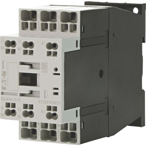 Contactor, 3 pole, 380 V 400 V 18.5 kW, 1 N/O, 1 NC, RDC 24: 24 - 27 V DC, DC operation, Push in terminals image 7