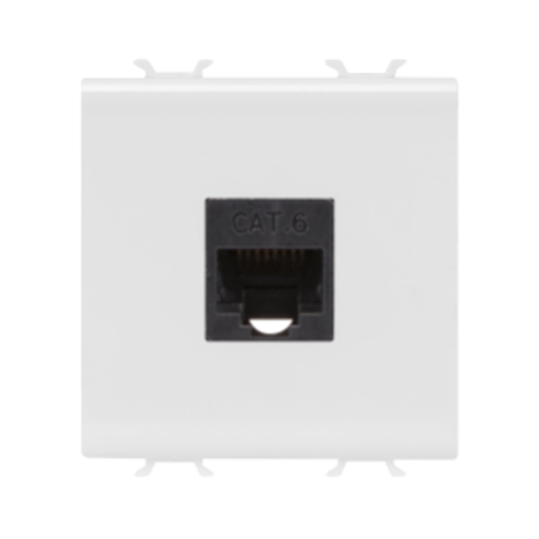 RJ45 SOCKET - CATEGORY 6 - UTP - 2 MODULES - GLOSSY WHITE - CHORUSMART image 1