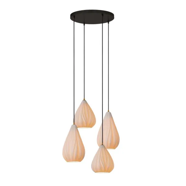 Lucide CINZIA - Hanging lamp - Ø 55.5 cm - 4xE27 - White image 1