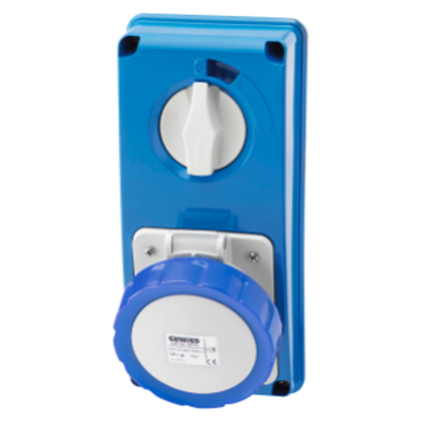VERTICAL FIXED INTERLOCKED SOCKET OUTLET - WITHOUT BOTTOM - WITHOUT FUSE-HOLDER BASE - 2P+E 32A 200-250V - 50/60HZ 6H - IP67 image 1