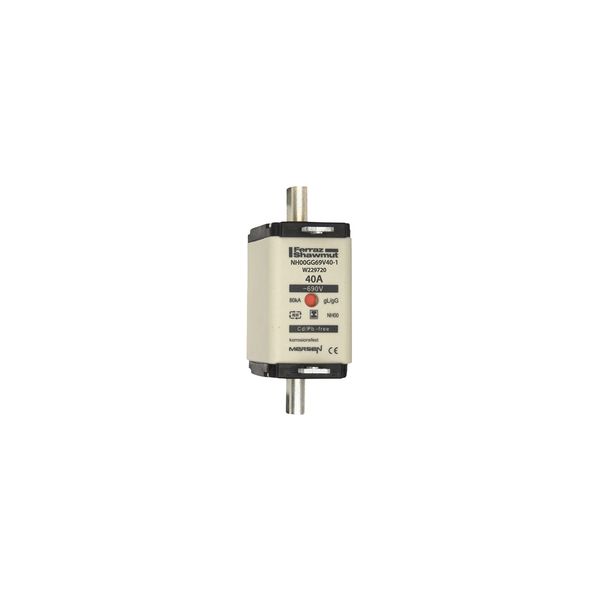 Fuse-link NH00 gG 690VAC 40A isolated tags Double indicator image 1