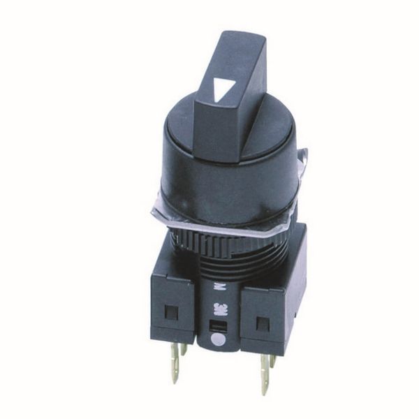 Selector switch, non-illuminated,lever type, round, 2 notches, spring- image 1
