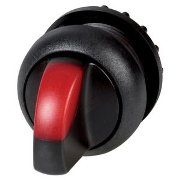 Illuminated selector switch actuator, RMQ-Titan, With thumb-grip, maintained, 2 positions (V position), red, Bezel: black image 2