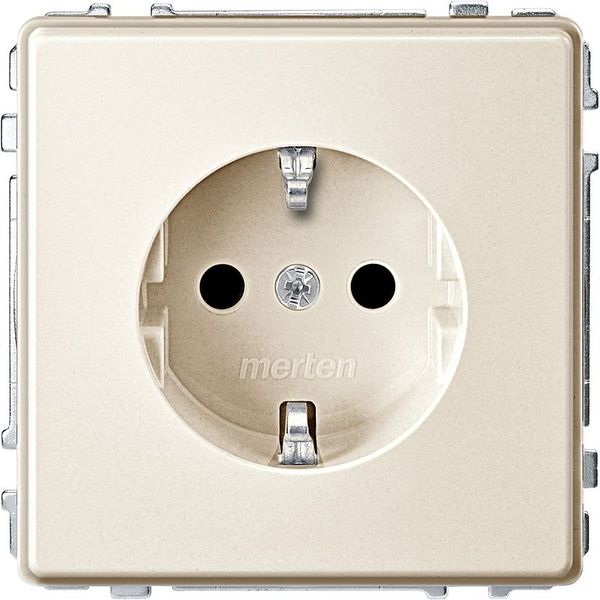 SCHUKO socket, increased contact protection, plug-in terminals, white, AQUADESIGN image 1