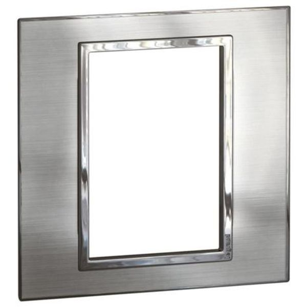 Plate Arteor - British std - square - 3 modules 1-gang - stainless style image 1