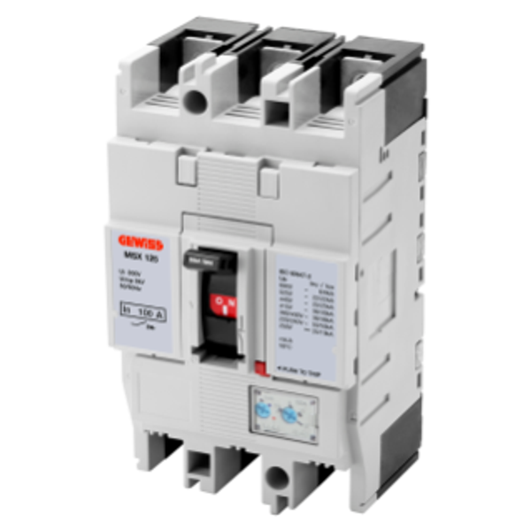 MSX 125 - MOULDED CASE CIRCUIT BREAKERS - ADJUSTABLE THERMAL AND ADJUSTABLE MAGNETIC RELEASE - 36KA 3P 100A 690V image 1