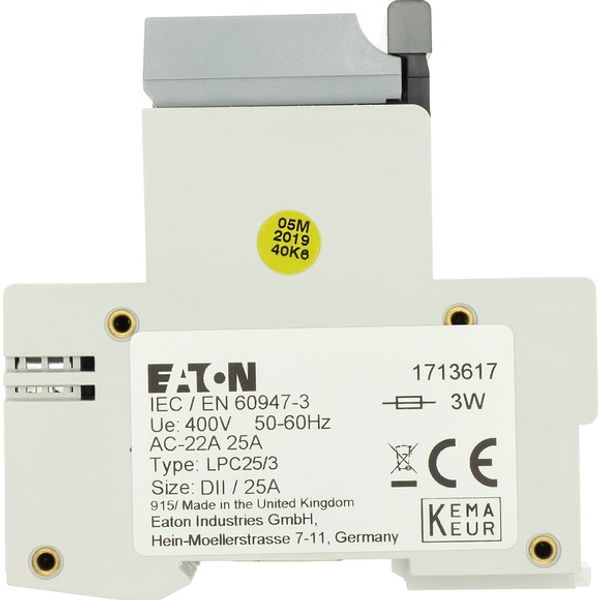 Fuse switch-disconnector, LPC, 25 A, service distribution board mounting, 3 pole, DII image 1