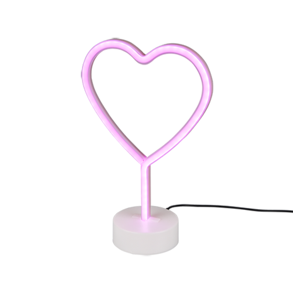 Heart LED table lamp white image 1