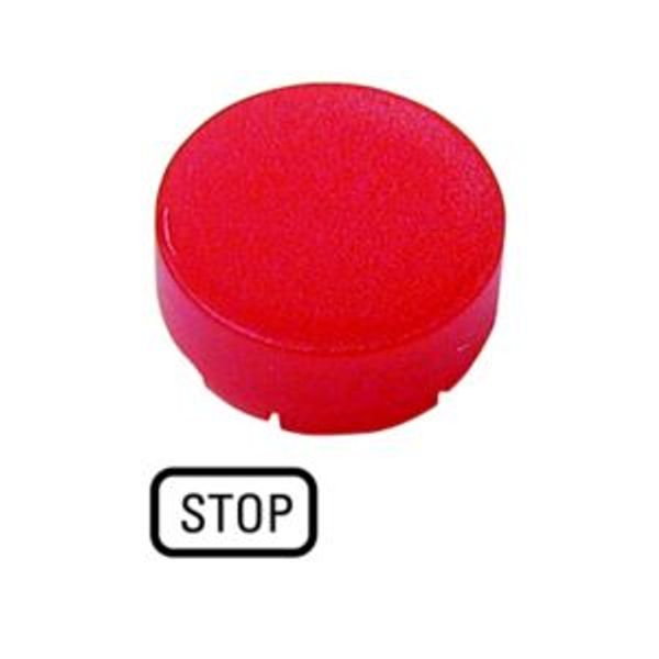 Button lens, raised red, STOP image 2