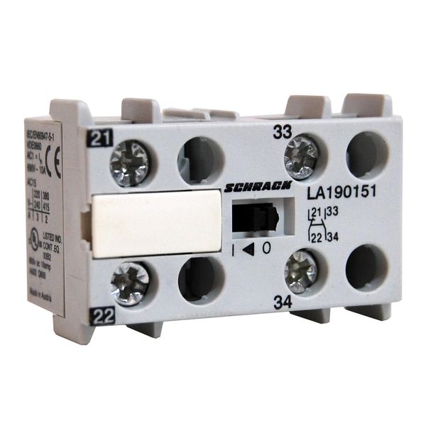 Auxiliary contact block for mini Contactors LA1, 2NC, HKM02 image 1