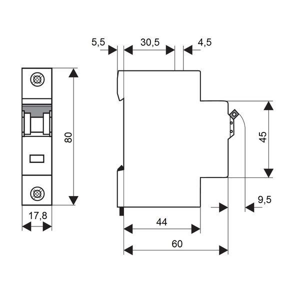 Miniature Circuit Breaker (MCB) DC-B16, 1-pole, 40ø C, 10kA image 4