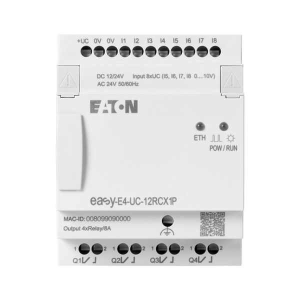 Control relays, easyE4 (expandable, Ethernet), 12/24 V DC, 24 V AC, Inputs Digital: 8, of which can be used as analog: 4, push-in terminal image 6
