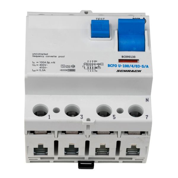 Residual current circuit breaker 100A,4-p,300mA,type S, A,FU image 1