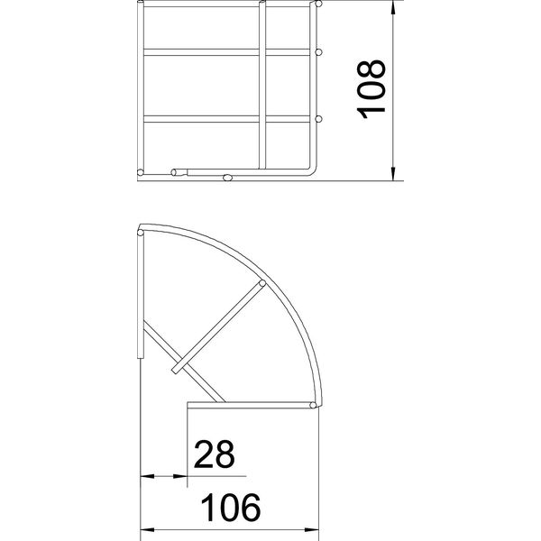 GRB 90 110 FT 90° mesh cable tray bend  105x100 image 2