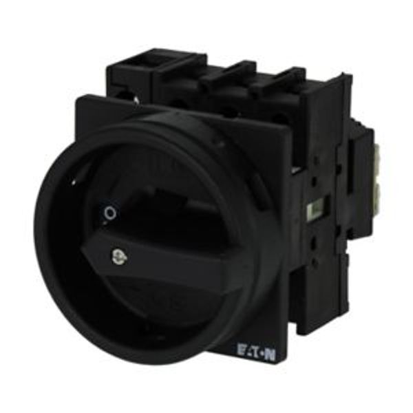 Main switch, P1, 40 A, flush mounting, 3 pole, 1 N/O, 1 N/C, STOP function, With black rotary handle and locking ring, Lockable in the 0 (Off) positio image 3