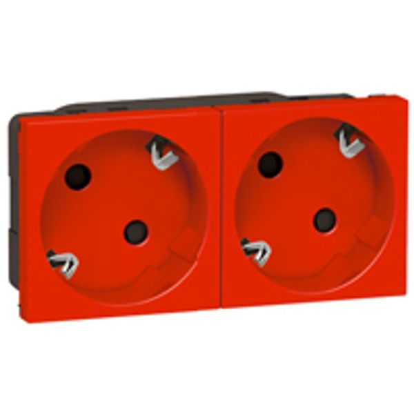 Multi-support multiple socket Mosaic - 2 x 2P+E automatic term. - tamperproof image 1