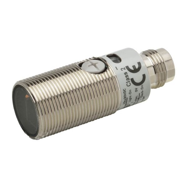 Photoelectric sensor, M18 threaded barrel, metal, red LED, diffuse, 1 image 1