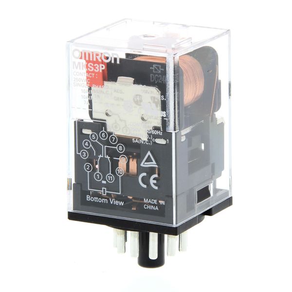 Relay, plug-in, 11-pin, 3PDT, 10 A, mech indicator image 2