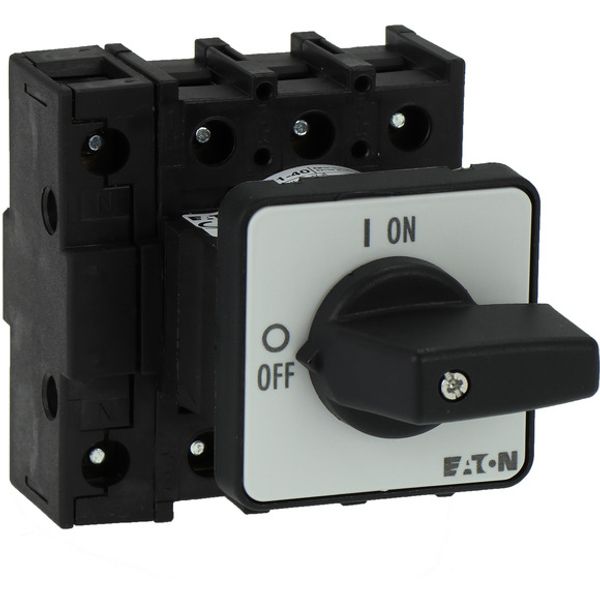 On-Off switch, P1, 40 A, flush mounting, 3 pole + N, with black thumb grip and front plate image 2