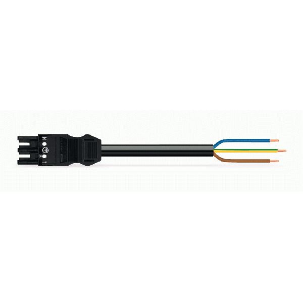 pre-assembled connecting cable;Eca;Socket/open-ended;black image 2