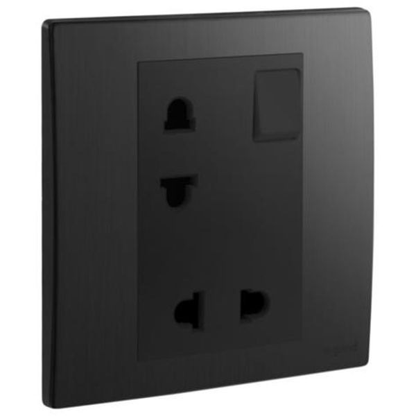 281124BB Mallia Senses 1 gang EURO/ US switched socket outlet - 16A - 2 x 2 POLES image 1