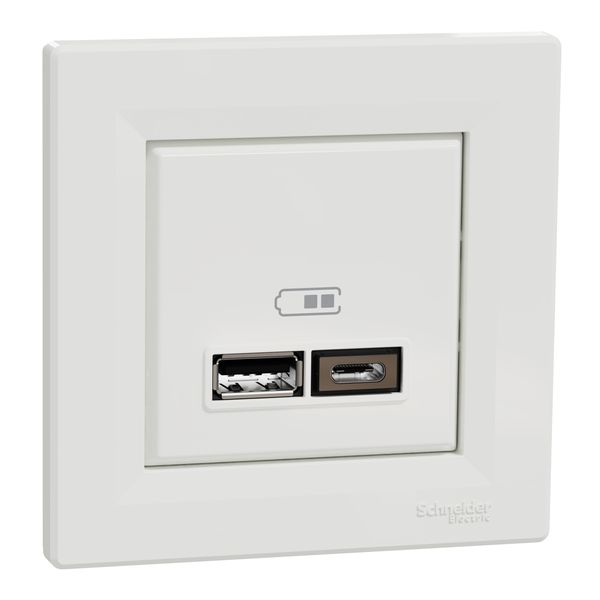 Asfora - double USB charger 2.4 A - white image 3