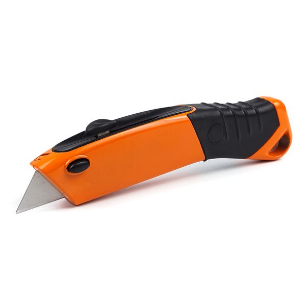 Metallic utility knife with a trapezoidal blade 19mm image 1
