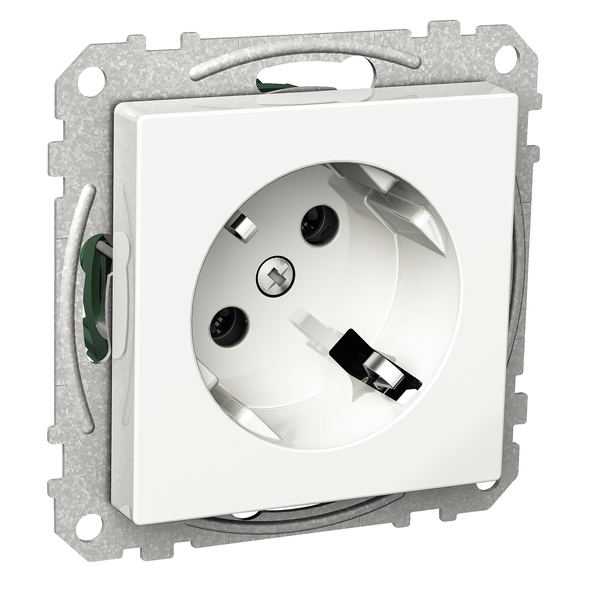 Exxact single socket-outlet with 45° angled outlet portion screw white image 4