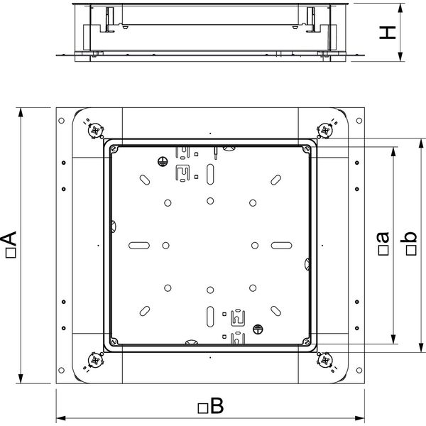 UZD 250-3 Junction and branch box for screed height 70-125mm 410x367x70 image 2