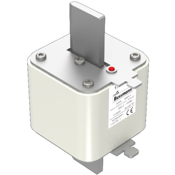 Fuse-link, high speed, 800 A, AC 690 V, DIN 3, 75 x 89 x 150 mm, gR, DIN, IEC, single indicator image 3