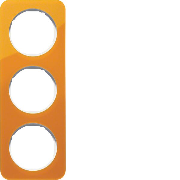 Frame 3gang, R.1, orange trans./p. white glossy, acrylic image 1