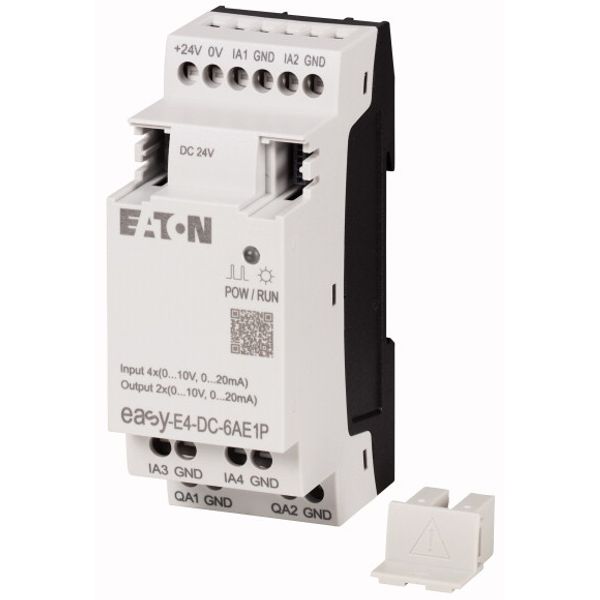 I/O expansion, For use with easyE4, 24 V DC, Inputs expansion (number) analog: 4, Outputs expansion (number) analog: 2, Push-In image 3