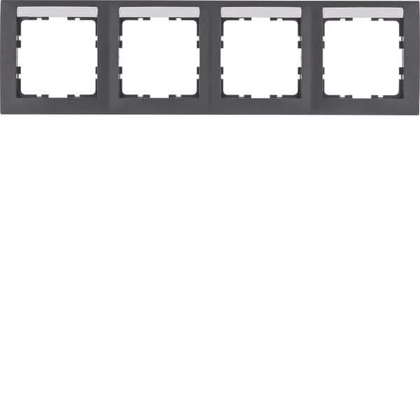 Frame 4gang horizontal S.1 anthracite, matt image 1