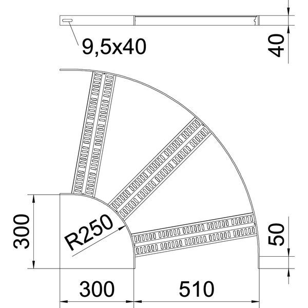 SLZB 90 500 SG 90° bend with Z-rung B510mm image 2