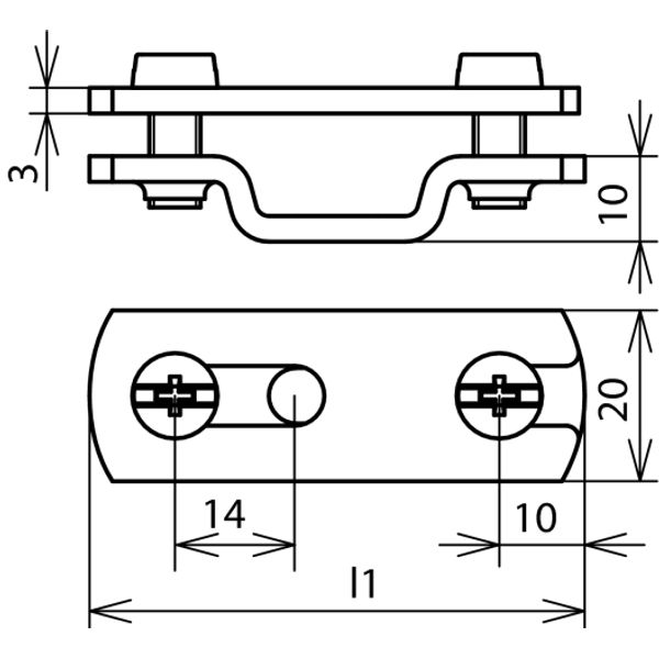 Strip holder for Fl 40mm St/tZn with slot 6.5x16mm image 2