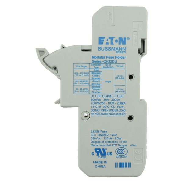 Fuse-holder, low voltage, 125 A, AC 690 V, 22 x 58 mm, 2P, IEC, UL image 25