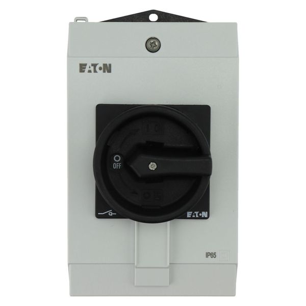 Main switch, P1, 40 A, surface mounting, 3 pole, 1 N/O, 1 N/C, STOP function, With black rotary handle and locking ring, Lockable in the 0 (Off) posit image 7