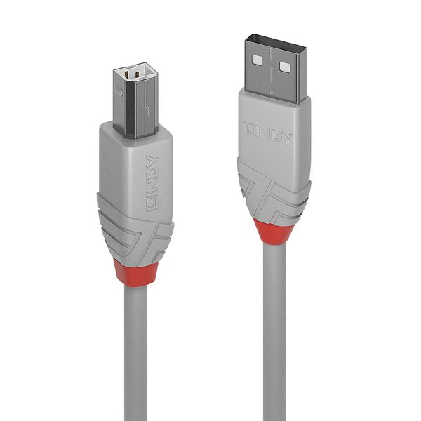 5m USB 2.0 Type A to B Cable, Anthra Line, Grey USB Type A Male to B Male, cool grey image 1