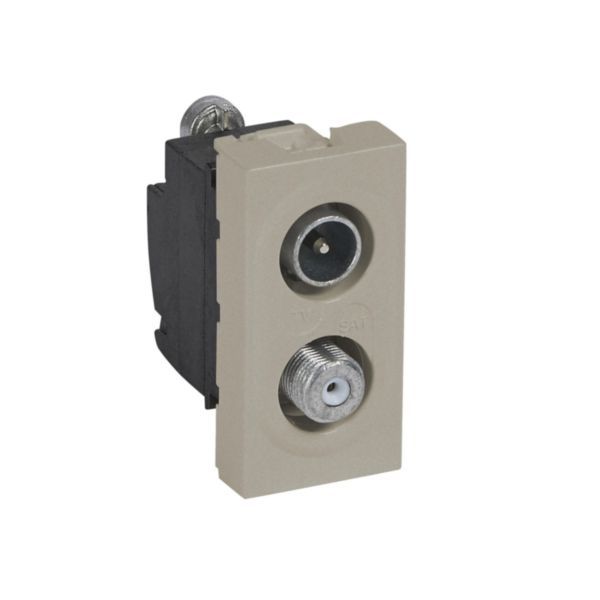 Arteor Television and Satellite Star Socket 1 Module Champagne image 1