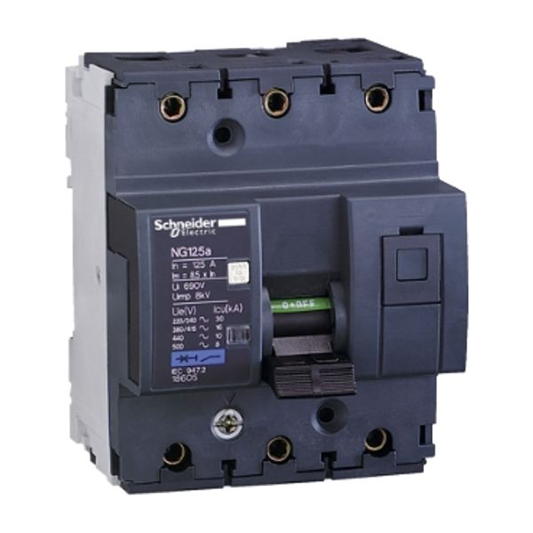 Miniature circuit-breaker, Acti9 NG125A, 3P, 80 A, C curve, 16 kA (IEC 60947-2) image 3