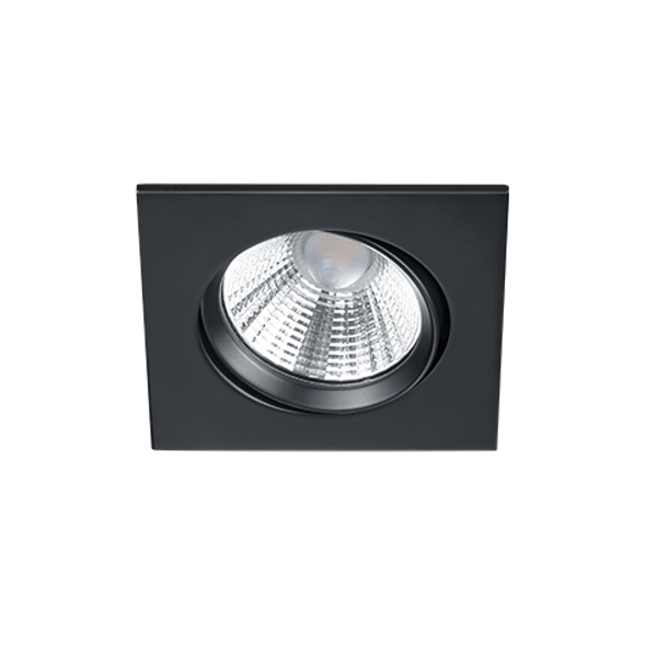 Pamir LED recessed spotlight matt black square image 1