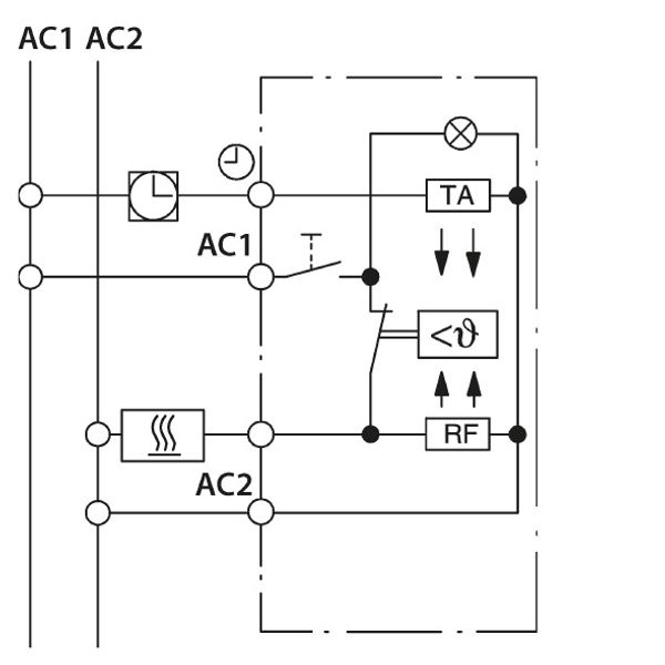 UP room controller, RAL1013 matt 55x55, 5-30C, AC 24V, 1 opener 10 A at DC 24 V 100 W, temperature reduction approx. 4K image 3