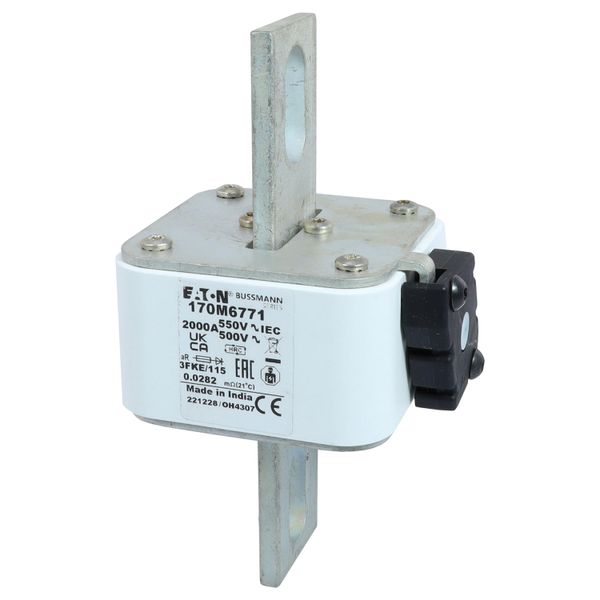 Fuse-link, high speed, 2000 A, AC 550 V, size 3, 76 x 92 x 139 mm, aR, IEC, UL, single indicator image 5